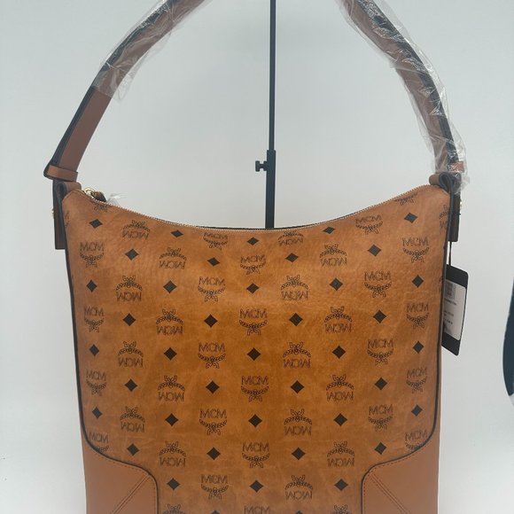 NWT MCM Klara Visetos Large Cognac - Picture 1 of 6
